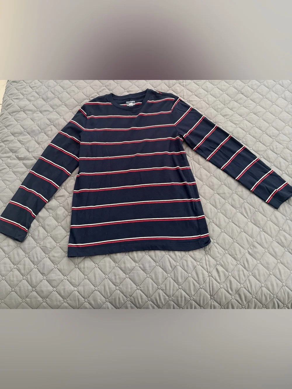 Old Navy Navy Tee with Red and White Stripes